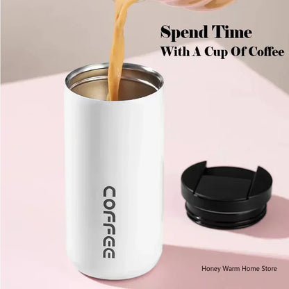 500ML Stainless Steel Coffee Thermos Bottle Thermal Mug Leakproof Car Vacuum Flasks Coffee Cup Travel Portable Insulated Bottles