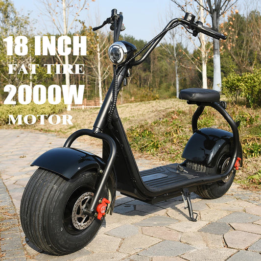 Citycoco Electric Scooter 2000W Motor 60V12AH Lithium Battery 2 Wheel Scooter Suitable For Adults To Work And Commute Outdoors