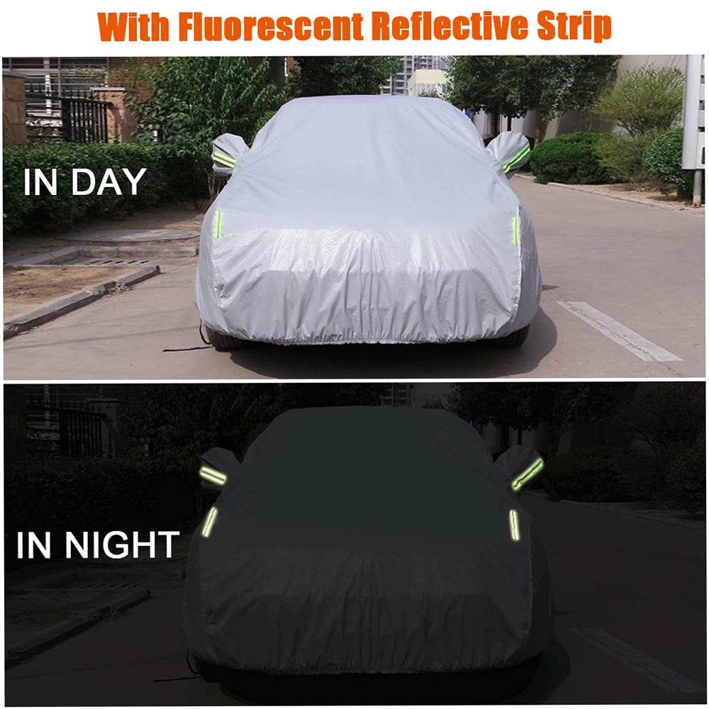 S-XXL Car Cover Sedan Full Covers with Reflective Strip Sunscreen Protection Dustproof&Waterproof UV Scratch-Resistant Universal - MarvelouStoree