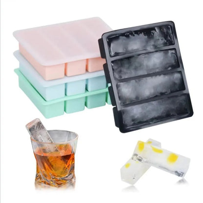 4 Grid Ice Tray Mold Food Freezing Container With Lid Silicone Soup Ice Cube Square Tray Mold DIY Ice Maker Ice Cube Tray