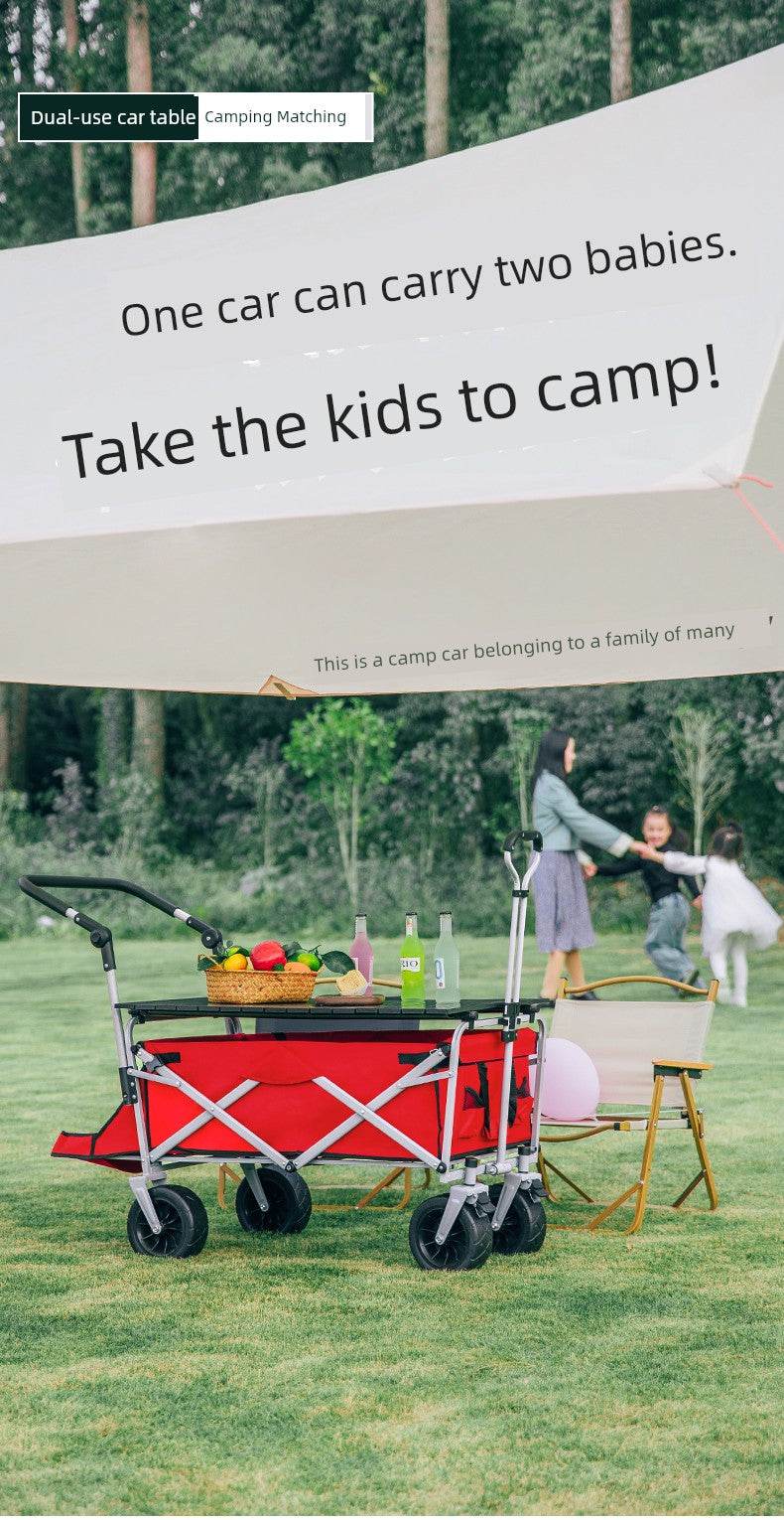 Foldable Four-Wheel Stall Kids Long Outdoor Camp Car - MarvelouStoree