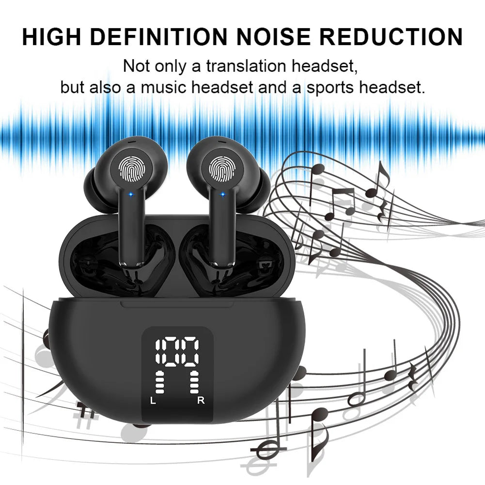 144 Languages Wireless Translation Earphone Real Time Translator Earbuds Bluetooth5.4 Two-Way Instant Translated Business Trip