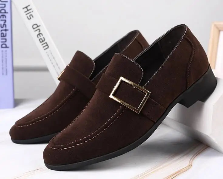 Spring New Mens Casual Business Shoes Loafers Men Dress Shoes Faux Suede Driving Shoes Fashion Formal Shoes for Men Sneakers