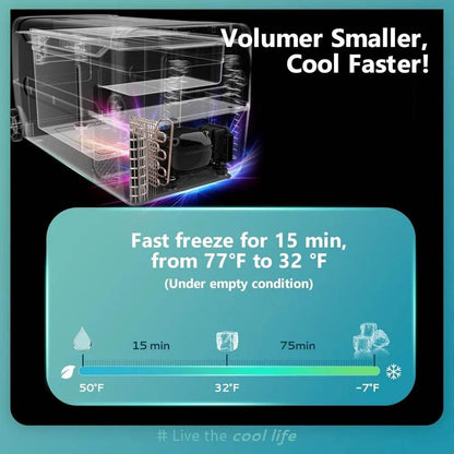 12 Volt 48 Quart Portable Freezer Electric Cooler Car Refrigerator with Dual Zone, Touch Control, Energy Efficient - MarvelouStoree