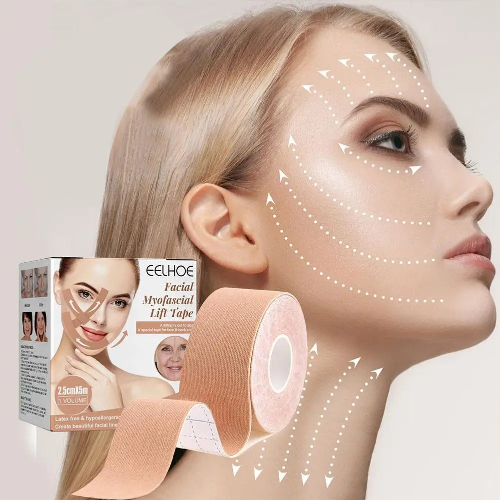 Facial Lift Tape Face Lift Tape Neck Toning Belts Anti Wrinkle Patches Anti Freeze Stickers for Firming Tightening Skin 2.5 S2J9