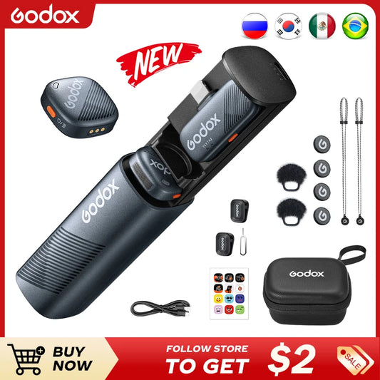 GODOX Cube-SC/SL Wireless Mini Microphone 2.4GHz All-New TIme Capsule Design 300M Stable Transmission for Interview Vloging Live