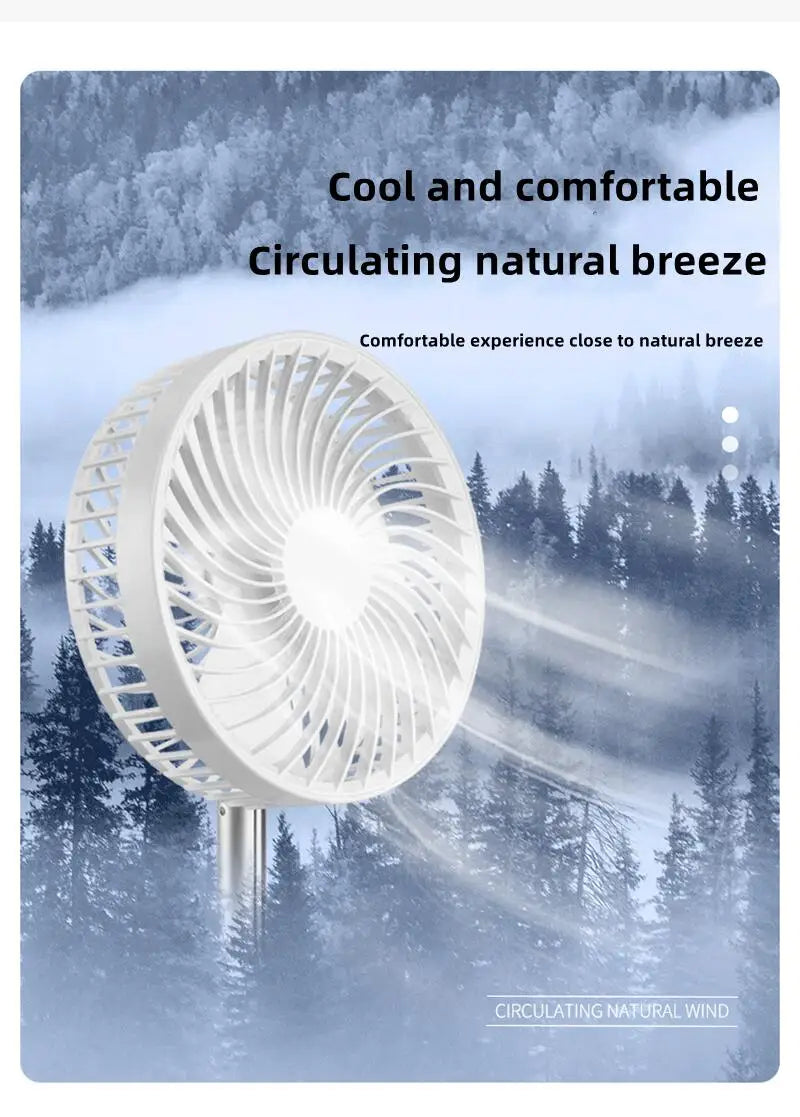 7200mah Portable Fan Rechargeable Mini Folding Telescopic Floor Low Noise Summer Fan Cooling For Household Bedroom