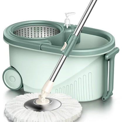 Household spin mop and bucket with wheels, mops floor cleaning