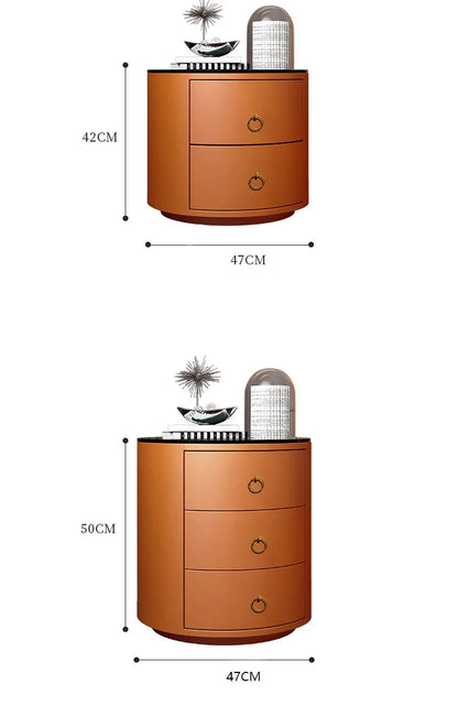 Round Bedside Table Nightstands Intelligent Audio Password Fingerprint Wireless Charging Wood Home Bedroom Chevet De Lit Meuble