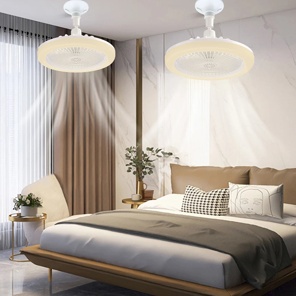 30W E27 LED Ceiling Fans with Light Remote Control Dimmable Ceiling Lamp Bulb Indoor Bedroom Chandelier with Cooling Fan 3 Modes