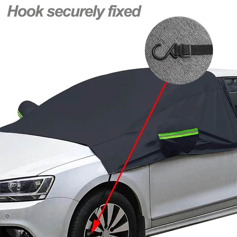 Universal Oxford Fabric Car Front Windscreen Cover Car Windshield Snow Sun Shade Cover With Reflective Stripe Winter Snow Cover - MarvelouStoree