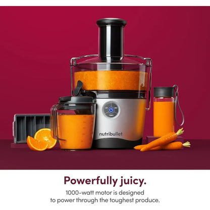 NutriBullet Juicer Pro Centrifugal Juicer Machine for Fruit, Vegetables, and Food Prep, 27 Ounces/1.5 Liters, 1000 Watts, Silver