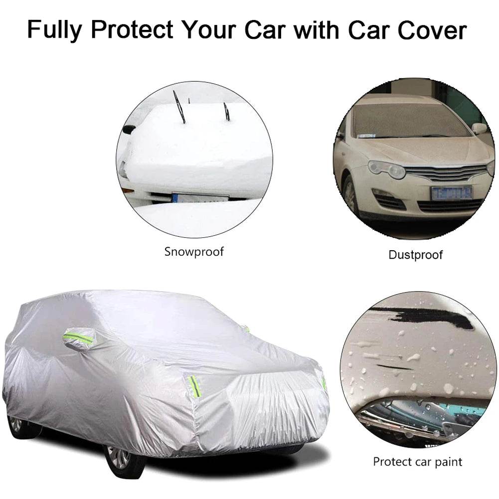 S-XXL Car Cover Sedan Full Covers with Reflective Strip Sunscreen Protection Dustproof&Waterproof UV Scratch-Resistant Universal - MarvelouStoree