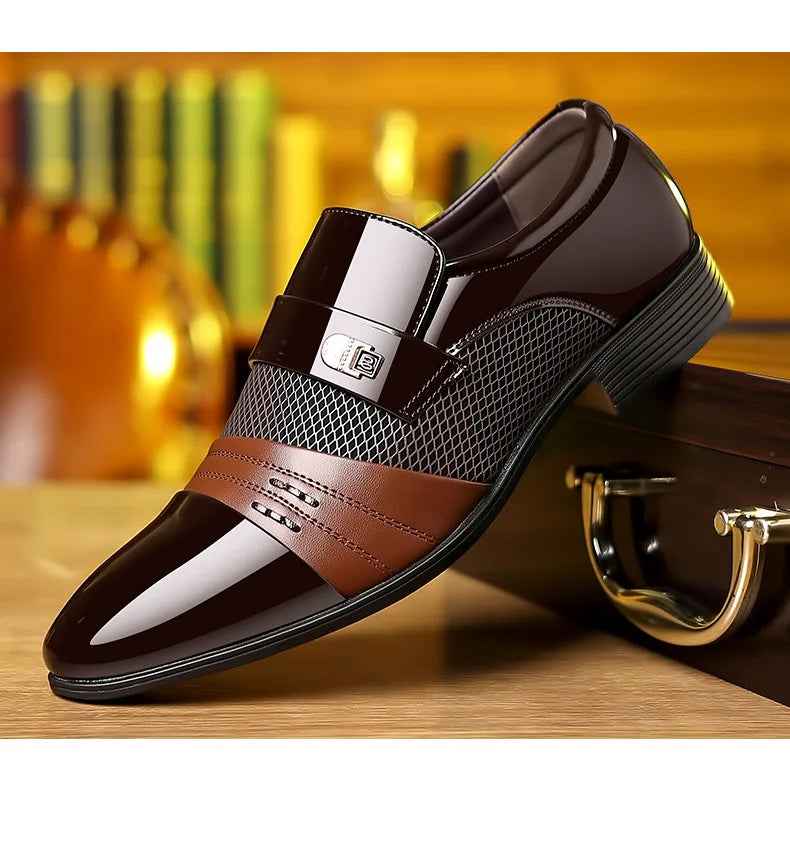 Men Formal Leather Shoes Black Pointed Toe Men Loafers Party Office Business Casual Shoes for Men Oxford Shoes Mens Dress Shoe