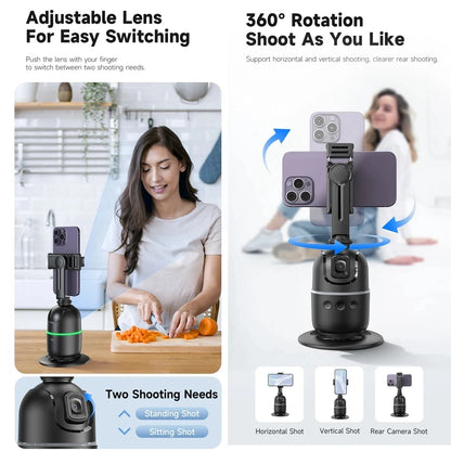 AI P03 Smart Gimbal 360° Auto Face Tracking Gimbal All-in-one Rotation For Smartphone video Vlog Stabilizer Tripod Phone Holder