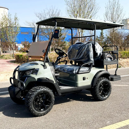 2 Seats 72V Lithium Battery 2 Passengers Electric Off Road Club Car Golf Buggy Cart with Golf Bag Rack