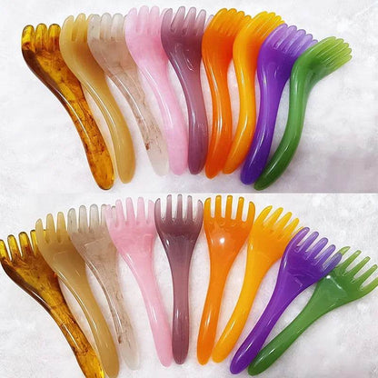 Five-claw Head Massager Scalp Gua Sha Stick for Body Neck Leg Visage Massage Meridian Comb Acupuncture Point Press Massage Tool - MarvelouStoree