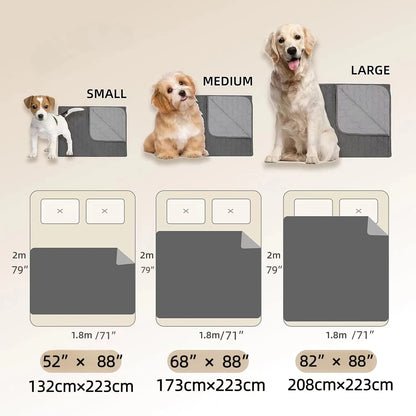 Extra Large Double-Faced 100% Waterproof Dog Bed Cover Pet Blanket Sofa Couch Furniture Protector for Dogs Cats,Reversible