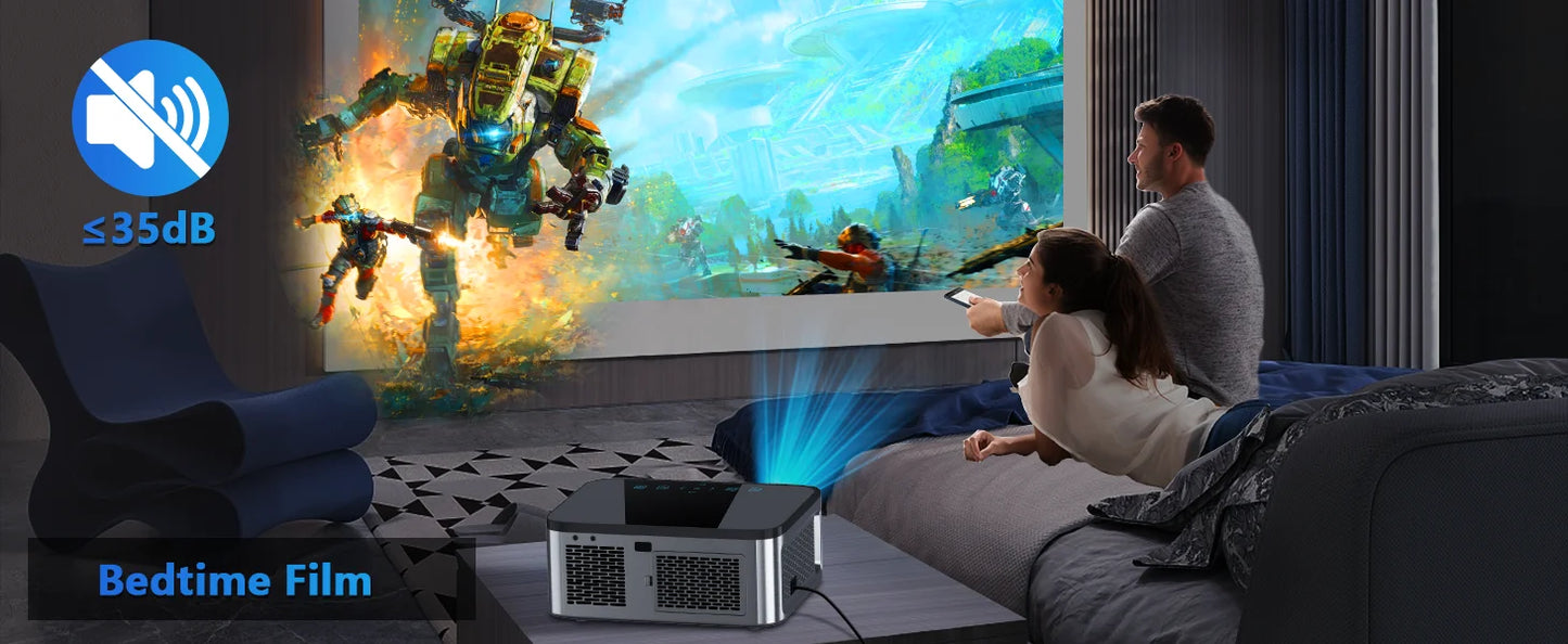 XIWBSY 25000Lumens Android Projector 4K WiFi6 Bluetooth 5.1 Auto Focus/Keystone Projector Video Home Theater Proyector Beamer