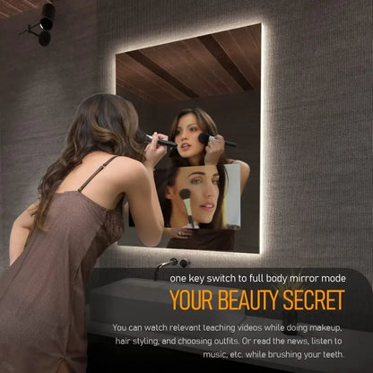 Smart Mirror, Magic Tv Video Mirror Advertising Display Tv Mirror Android 11 Customized Bathroom