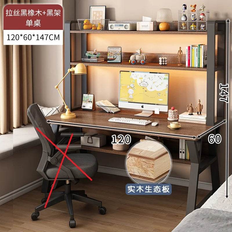 Computer Study Desk With Storage Bookshelf Office Workstation Organizer Desk for Home Students Professionals Length 100/120cm - MarvelouStoree