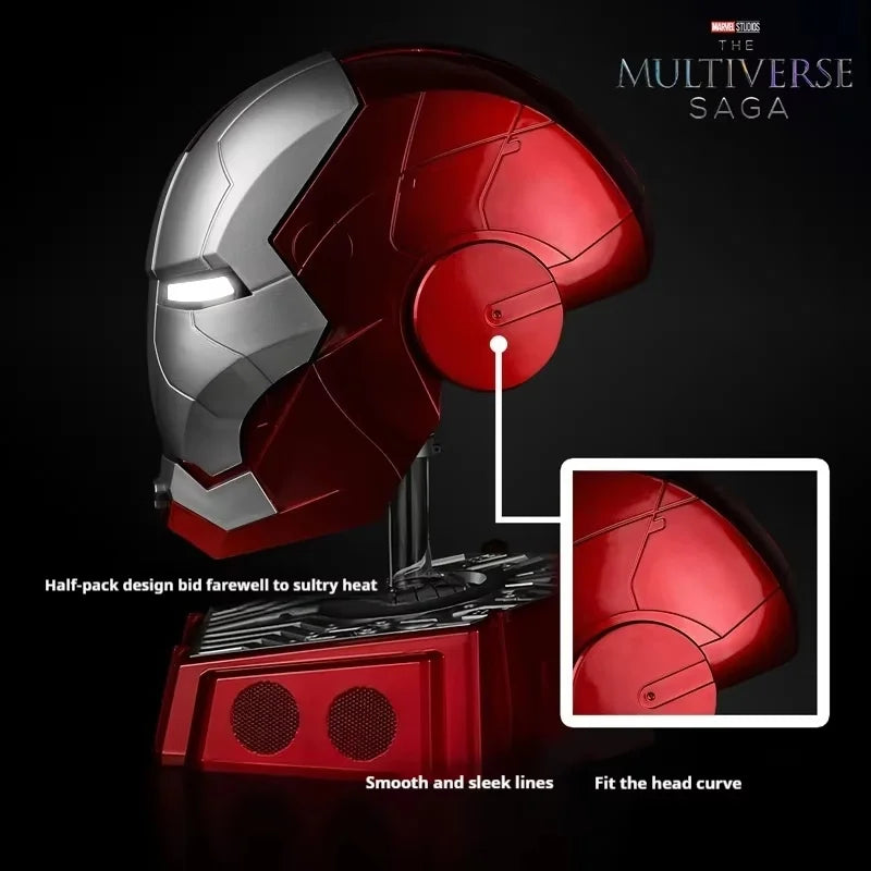 2024 New 1:1 Collection Iron Man Mk5 Helmet Black Gold Black Silver Touch Luminous Cool Handsome Helmet Halloween Birthday Gift