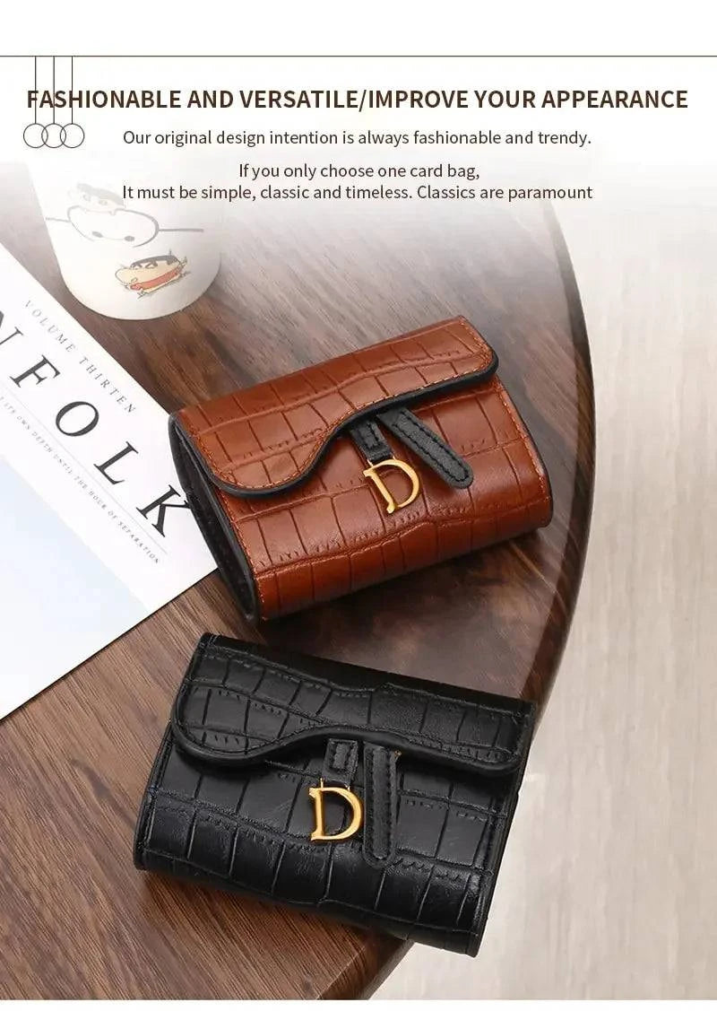 Women's Wallet Short 2024 New Korean Style D Letter Buckle Coins Purses Wallet Card Bag Key Wallet Luxury carteras para mujeres