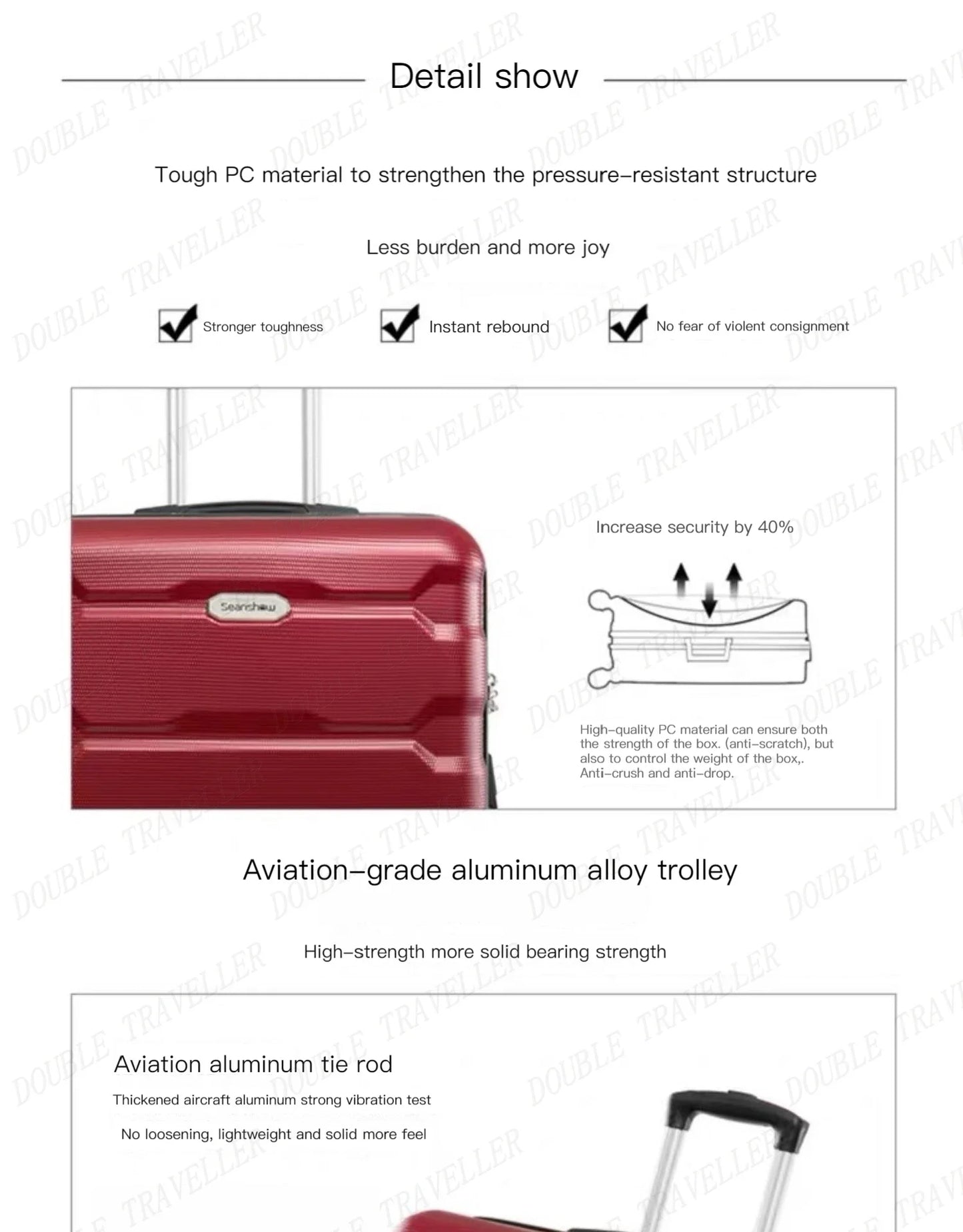 18carry on Cabin suitcase 22/26/30 inch travel suitcase on wheelsrolling luggage set trolley luggage bag case High capacity