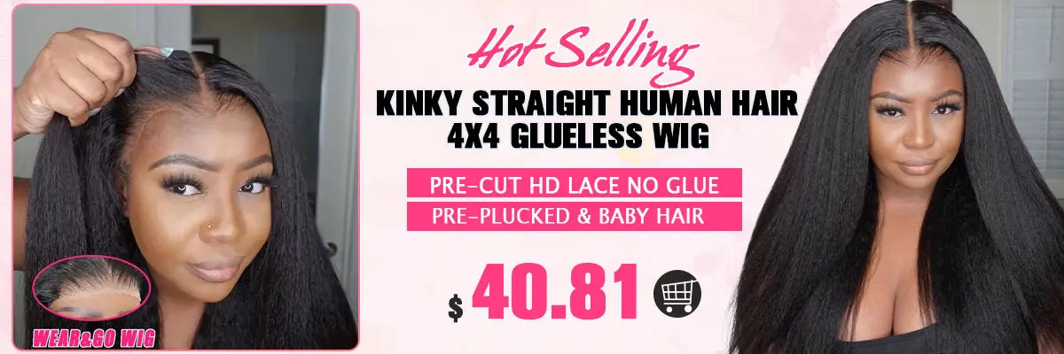 Kinky Straight Human Hair Wigs 4x4 Glueless Wig Human Hair Wear And Go Glueless Wig Brazilian Human Hair Wig Lace Closure Wig