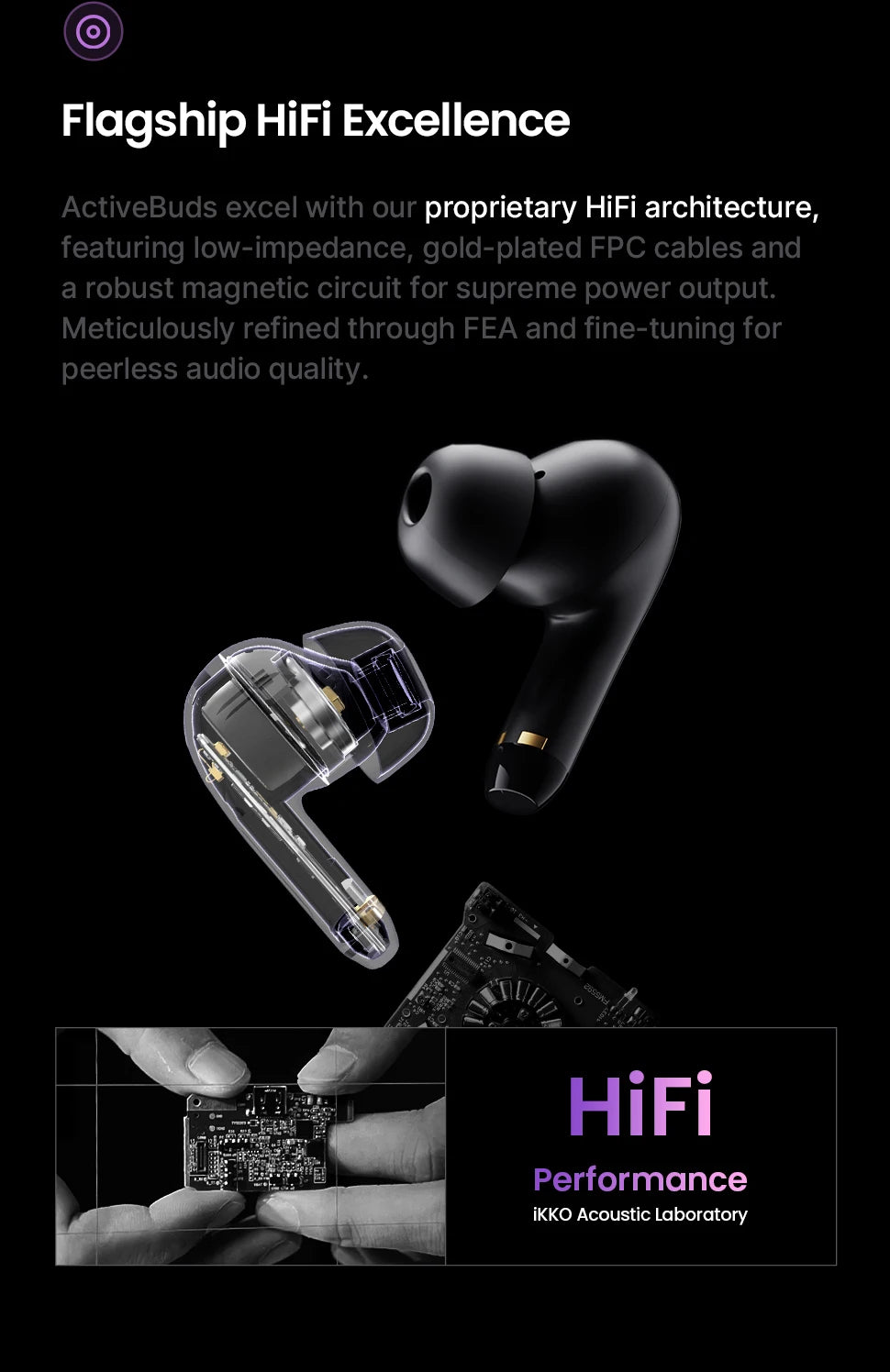 iKKO World's First AI TWS Earbuds with Smart System&Touchscreen ActiveBuds Bluetooth Earphones Wireless Headphone In-Ear Headset