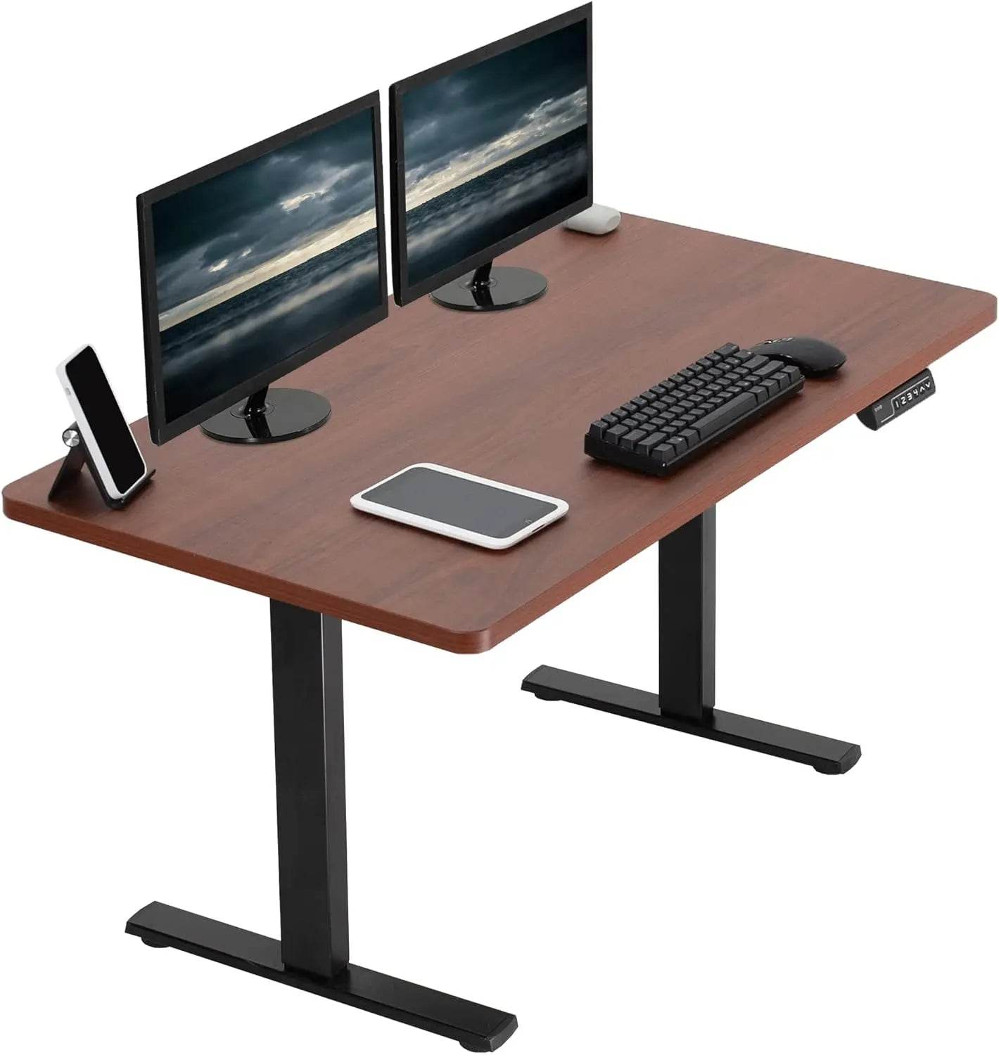 Electric Rustic Standing Desk Workstation, Memory Controller Height Adjustment Particle Board, Steel Computer Standing Desk - MarvelouStoree