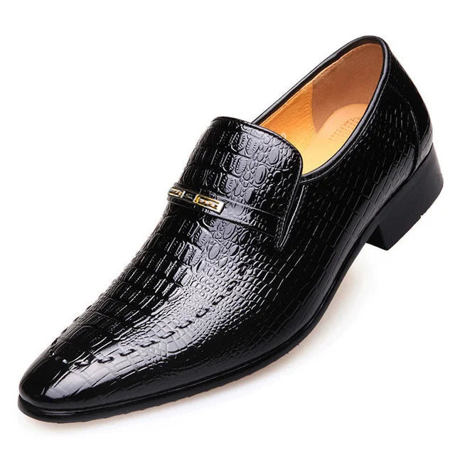 PU Leather Shoes Luxury Crocodile Pattern Men Business Dress Shoes Casual Social Shoe Male Wedding Footwear Zapatos Hombre Mens