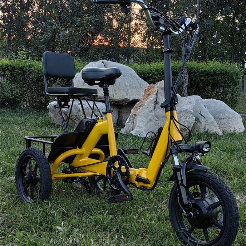 Small 14-inch folding pedals, lightweight lithium battery power tricycle, adult power city walking tricycle - MarvelouStoree