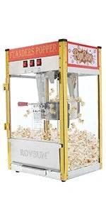 Popcorn Machine with 8 Ounce Kettle Makes Up to 32 Cups, Commercial Popcorn Machine Countertop Popcorn Maker w/Stainless - MarvelouStoree