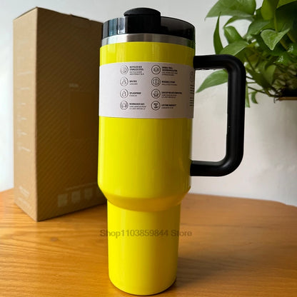 2024 New  Handle Straw Lid Stainless Steel 30oz/40oz Vacuum Insulated Car Mug Double Wall Thermal Iced Travel Cup