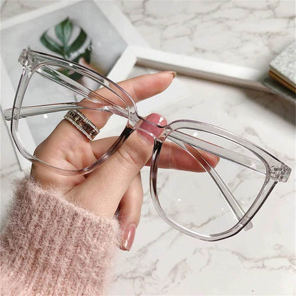 Transparent Computer Glasses Frame Women Men Anti Blue Light Square Glasses Blackout Glasses Optical Glasses Lenses - MarvelouStoree