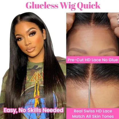 Ready to Wear Glueless Wig Straight 13x6 Transparent Lace Frontal Wig 30 34inches Human Hair Bone Straight 6x4 Lace Frontal Wigs