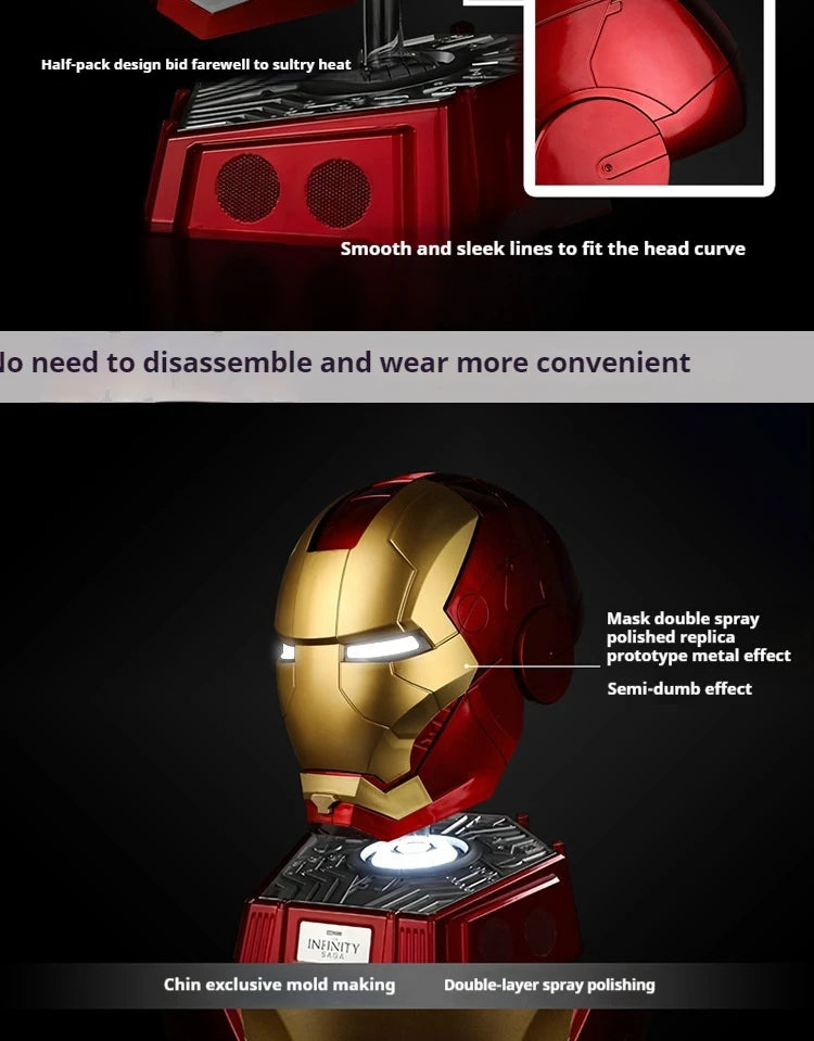 2024 New 1:1 Collection Iron Man Mk5 Helmet Black Gold Black Silver Touch Luminous Cool Handsome Helmet Halloween Birthday Gift