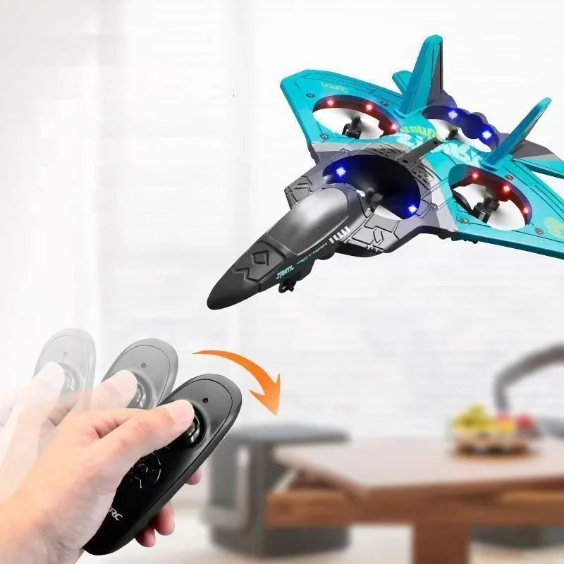 V17 Kid Electric RC Airplane Fly Glider Aeroplane 2.4G Remote Control Mini Drone Brushless Foam Fighter Jet Hover 4DRC Toy Gift