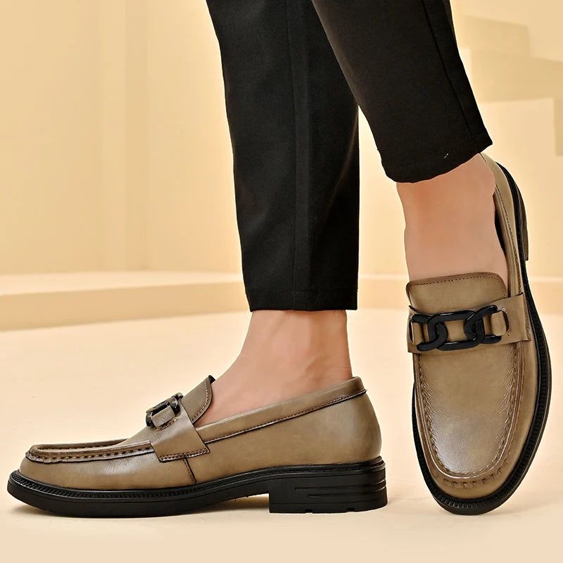 Handmade Casual Loafers Breathable Male Driving Flats Hot Sale Man Platform Business Shoes Genuine Leather Men's Slip on Shoes