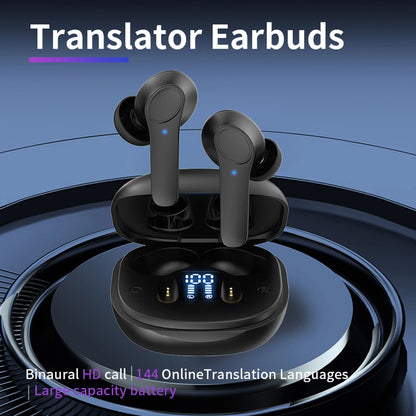 144 Languages Instant Translated Smart Voice Translator Support Online OffLine Wireless BT Translator Headset 4 Translation Mode