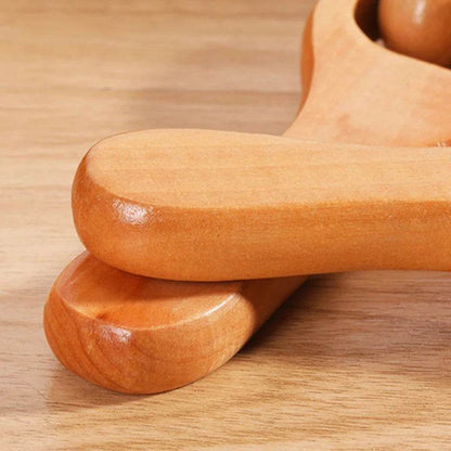 Wooden Roller Massager Neck Shoulder and Leg Universal Hand Massager Massage Tool Foot Massager - MarvelouStoree