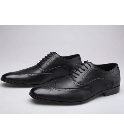 New Formal Leather Shoes for Men Men's Business Casual Leather Shoes Dinner Party Pointy Shoeses Fashion Brogue Men's Shoes