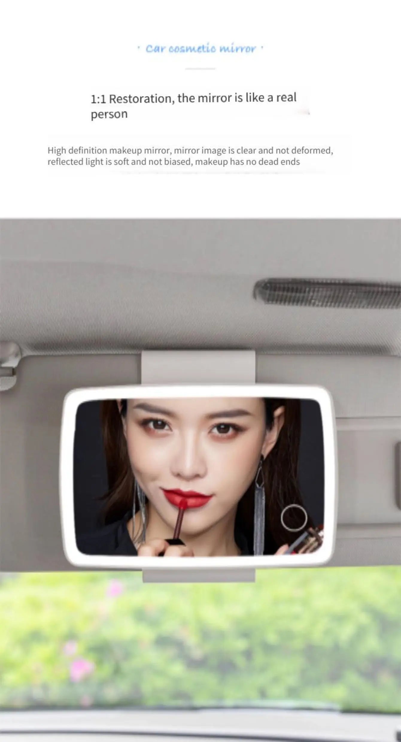 Car Sun Visor Vanity Mirror Rechargeable Touch Sensor Cosmetic Mirror Large Screen Car Vanity Mirr