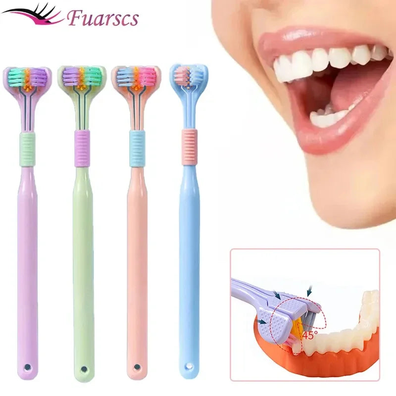 Three Sided Soft Hair Tooth Toothbrush Adult Toothbrush Ultra Fine Soft Bristle Oral Care Safety Teeth Brush for Oral Health Cle