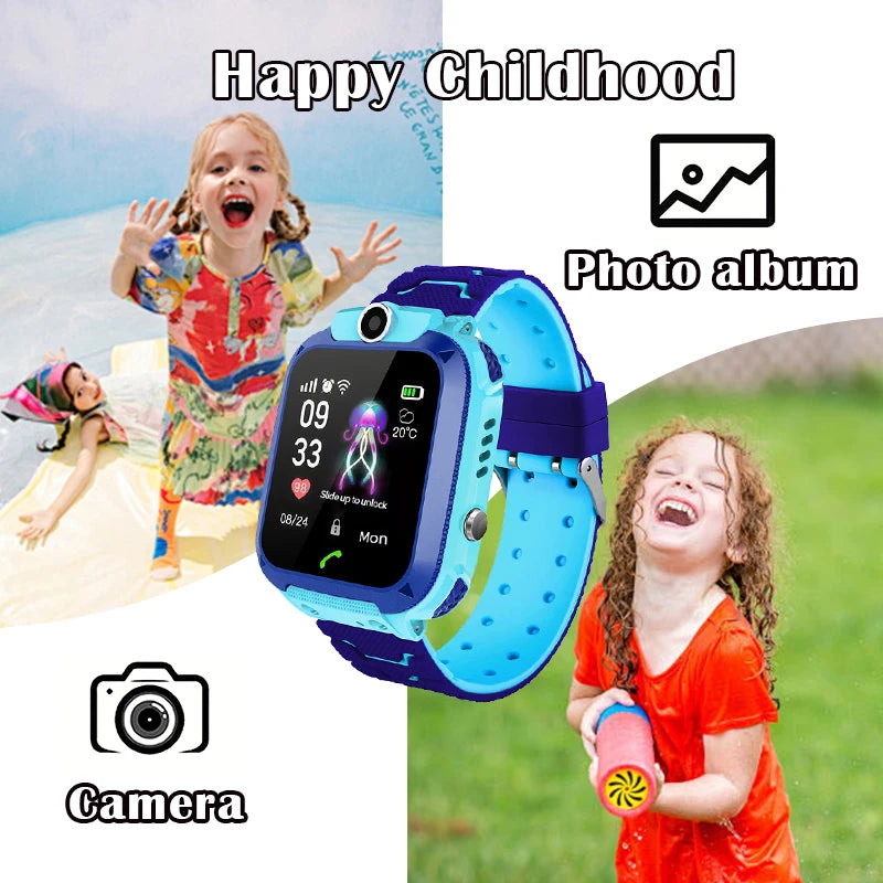 Children's Smartwatch with LBS Tracker, CHILDREN'S Phone Smartwatch with Camera, Call, Chat, Gaming, Flashlight, SOS