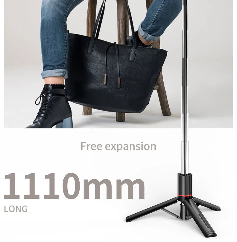 Selfie Stick Tripod with 3 Colors Fill Light Foldable Tripod with Bluetooth Wireless Remote for Xiaomi iPhone Samsung Smartphone