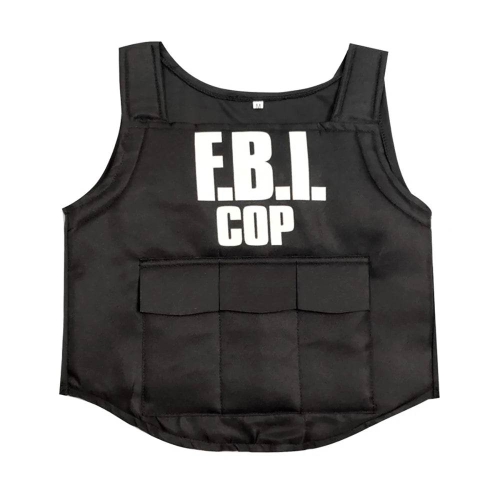 Children FBI SWAT Suits Cosplay Clothing Halloween Christmas Carnival Birthday Gift Mini Bulletproof Vest Helmet SWAT Suit