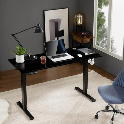 Electric Standing Desk - 40 x 24 inch Adjustable Height Sit to Stand Up Desk with Splice Board, Rising Home Office ComputerWhite - MarvelouStoree