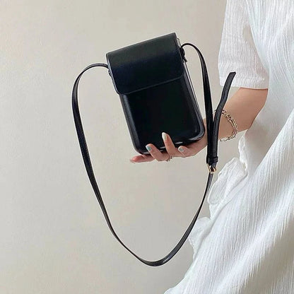 2024 Flap Crossbody Bags Women Mini PU Leather Shoulder Purses and Handbags for Girls Ladies Phone Simple Solid Designer Bag